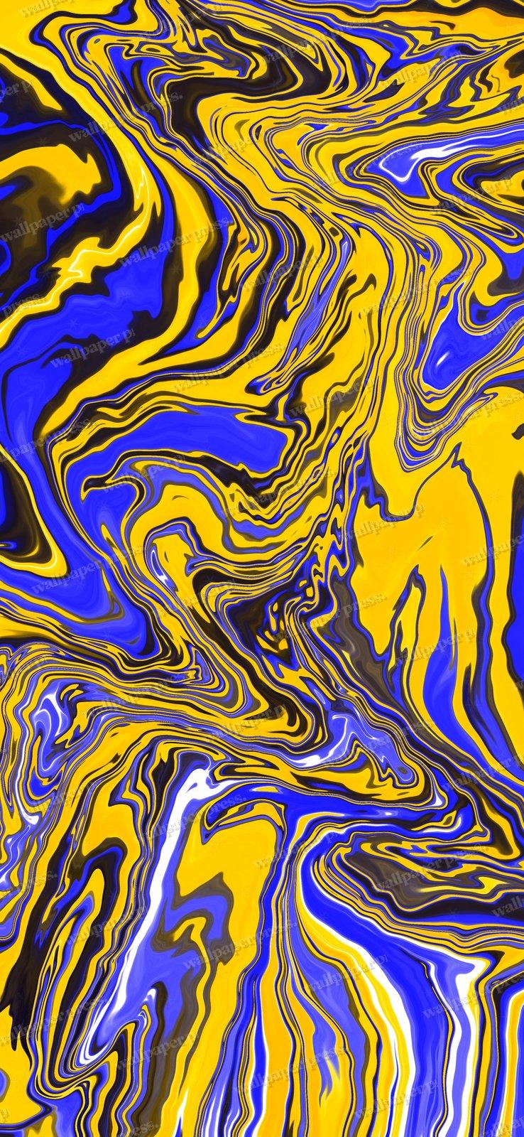 Yellow Blue Lava shown on an iPhone