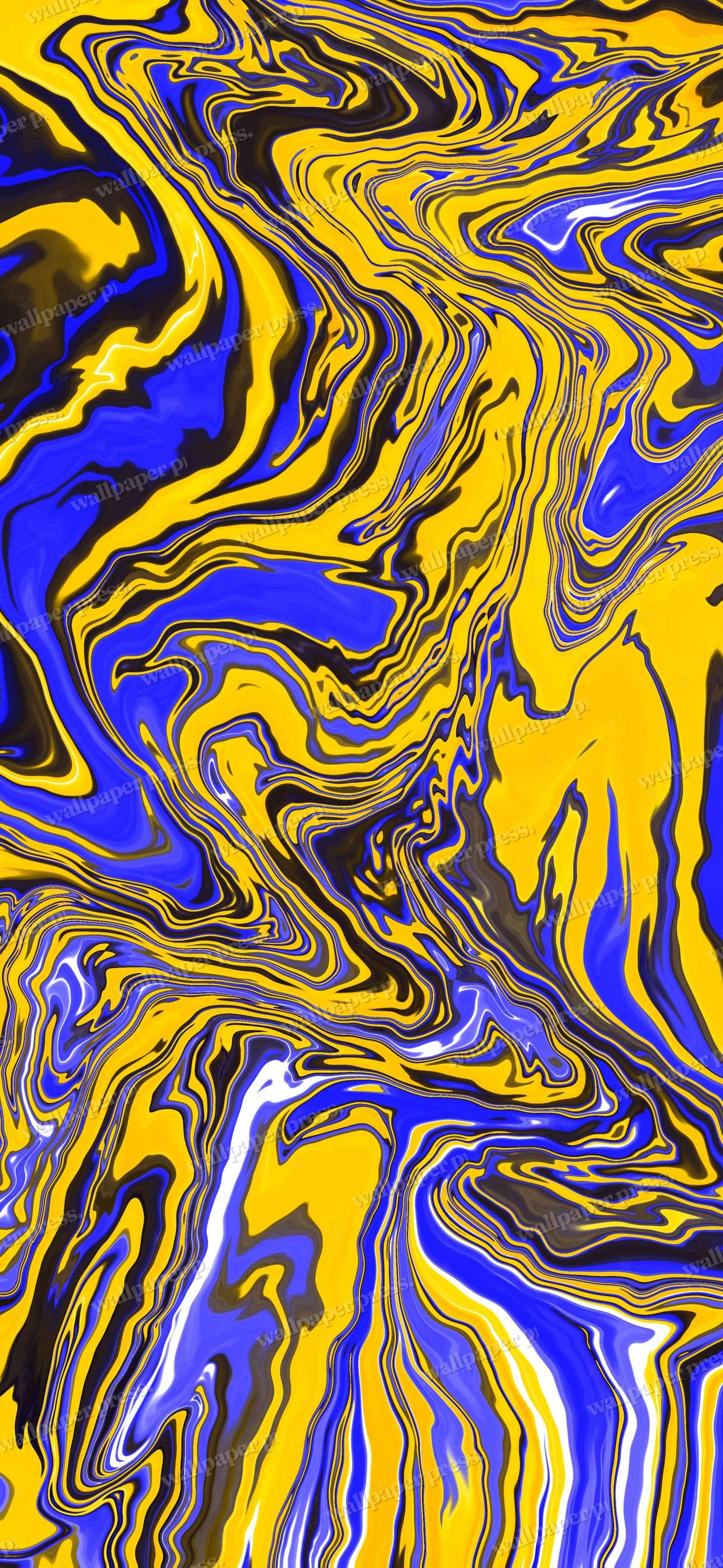 Yellow Blue Lava shown on an iPhone
